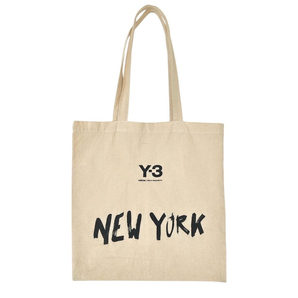 Y-3 Yohji Yamamoto x Adidas Natural Tan New York Printed Cotton Canvas Tote Bag - Picture 5 of 6